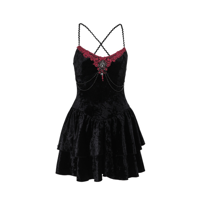 Black Velvet Gothic Dress