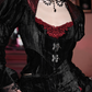 Burgundy & Black Gothic Velvet Top