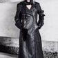 Distressed Cracked Leather Gothic Coat