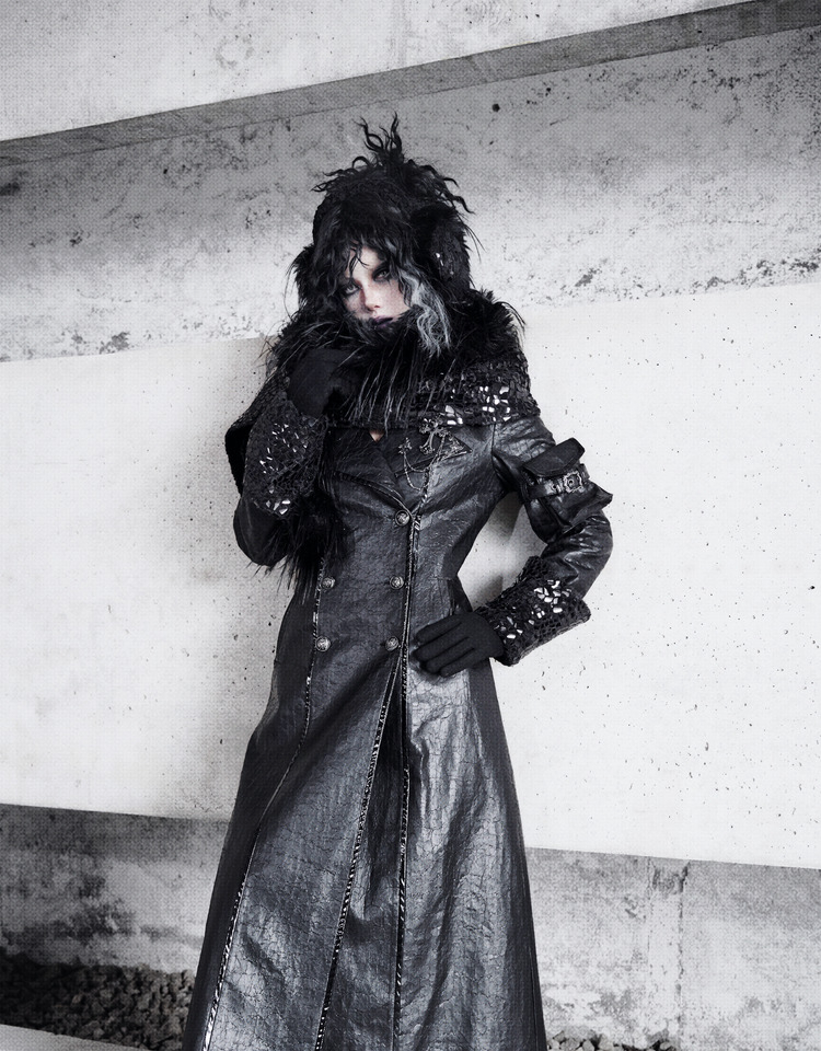 Distressed Cracked Leather Gothic Coat