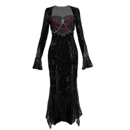 Black Gothic Lace Mermaid Dress