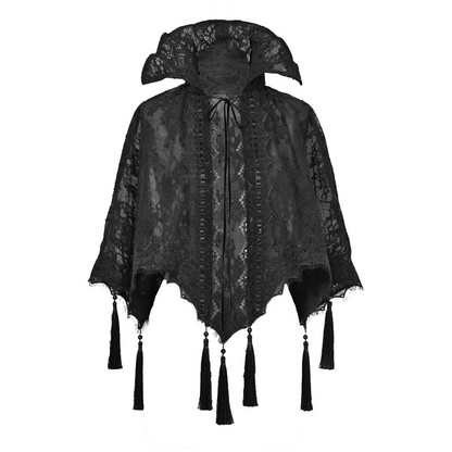 Gothic Lace Cape Shawl with Hood